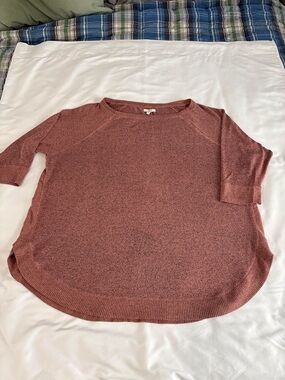 Maurices Heathered Rose Scoop Crewneck Sweater